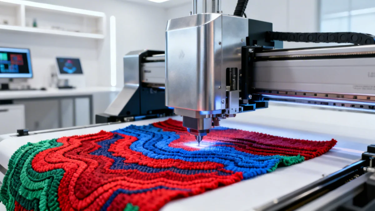 3D printing textile manufacturing in a modern workshop