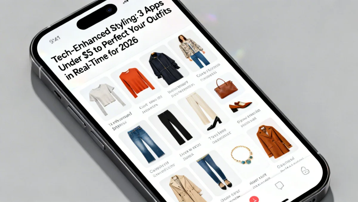 Smartphone displaying an AI-curated outfit suggestion from a styling application