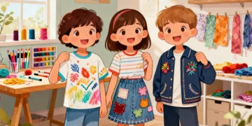 Children showcasing personalized outfits from DIY Fashion for Kids projects