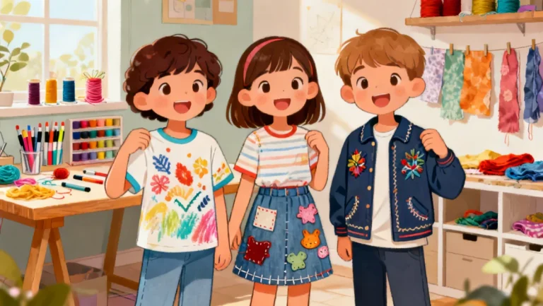 Children showcasing personalized outfits from DIY Fashion for Kids projects