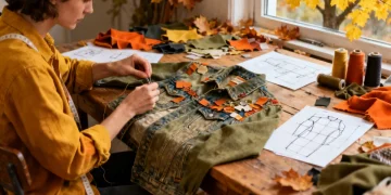 DIY Fashion Upgrade: Transform 2 Old Garments into Trendy Pieces for Fall 2026: PRACTICAL SOLUTIONS scene with sewing machine and fabrics.