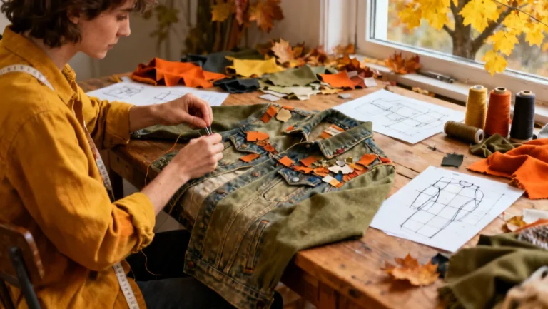 DIY Fashion Upgrade: Transform 2 Old Garments into Trendy Pieces for Fall 2026: PRACTICAL SOLUTIONS scene with sewing machine and fabrics.