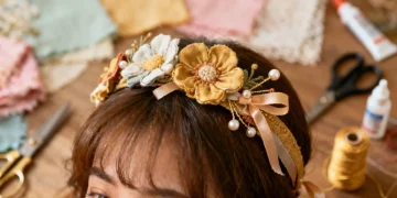 DIY floral headband complementing personalized outfit