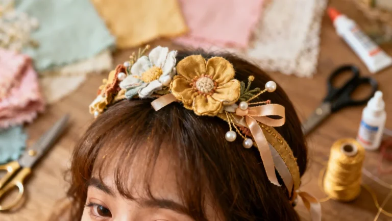 DIY floral headband complementing personalized outfit