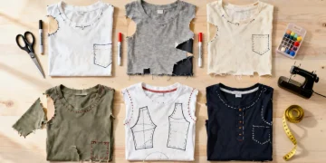 DIY t-shirt upcycling project with tools