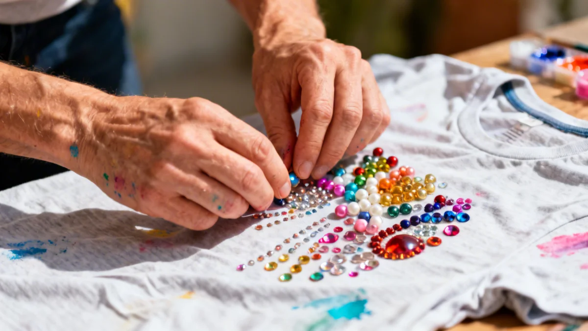 Embellishing a plain t-shirt with DIY fashion hacks