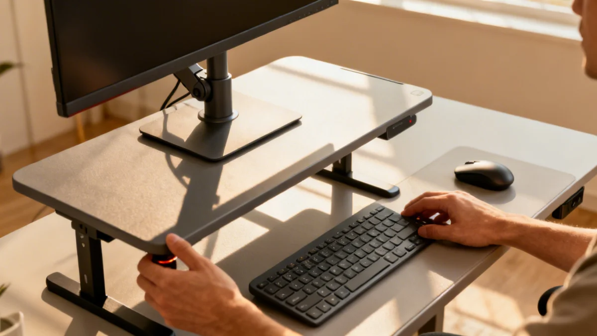 Ergonomic standing desk with smart features for remote workers