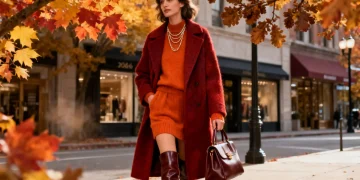 Woman showcasing Fall 2026 bag and jewelry trends in the US