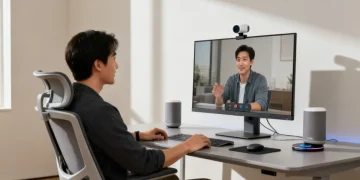 Modern home office with 7 essential smart office gadgets for remote workers by 2026