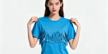 No-Sew DIY Fashion transformed t-shirt with fringe details