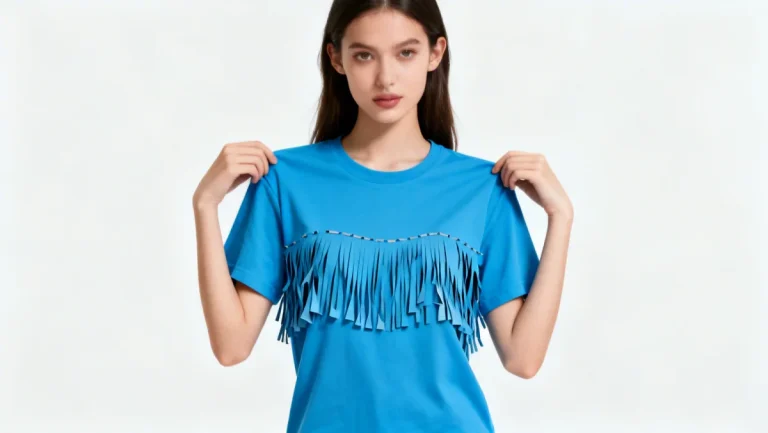 No-Sew DIY Fashion transformed t-shirt with fringe details