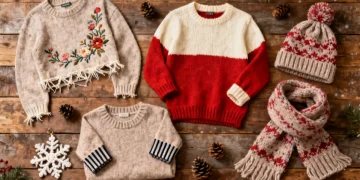 Reinventing Old Sweaters: 5 Cozy and Stylish DIY Upgrades for Winter 2026, Saving You 75% on New Knitwear. on a rustic background.