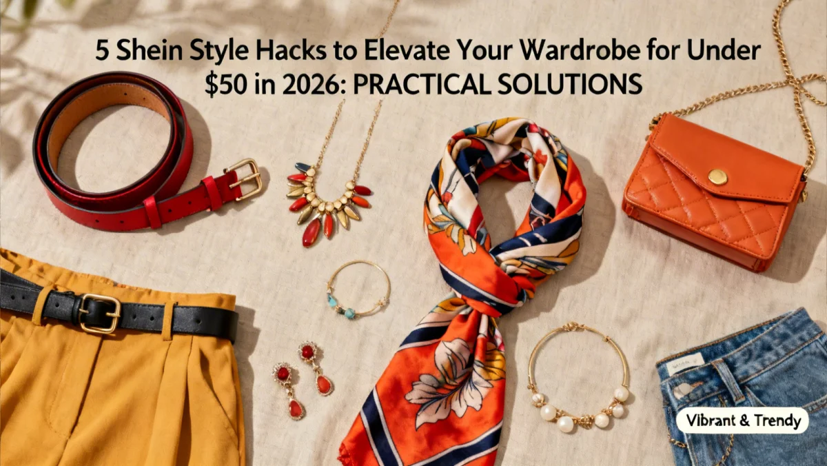 Shein accessories flat lay, illustrating budget-friendly style elevation with 5 Shein Style Hacks to Elevate Your Wardrobe for Under  in 2026