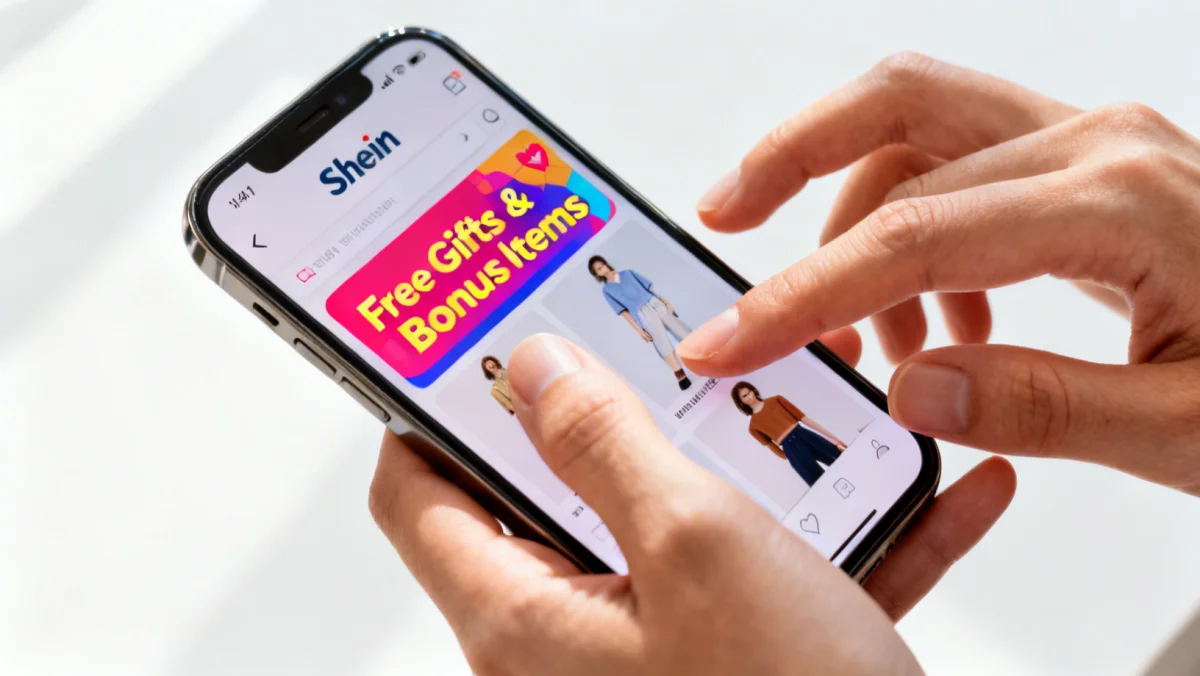 Shein app interface showing free gift opportunities for users seeking Winning Shein Free Gifts.