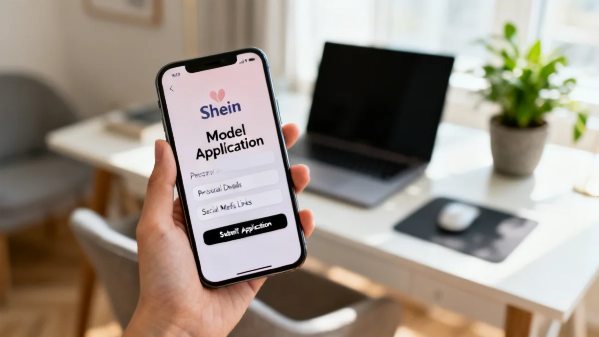 Shein model application interface on a smartphone, Shein Model Program