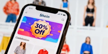 Shein App Notifications customized for 30% off deals and favorite categories.