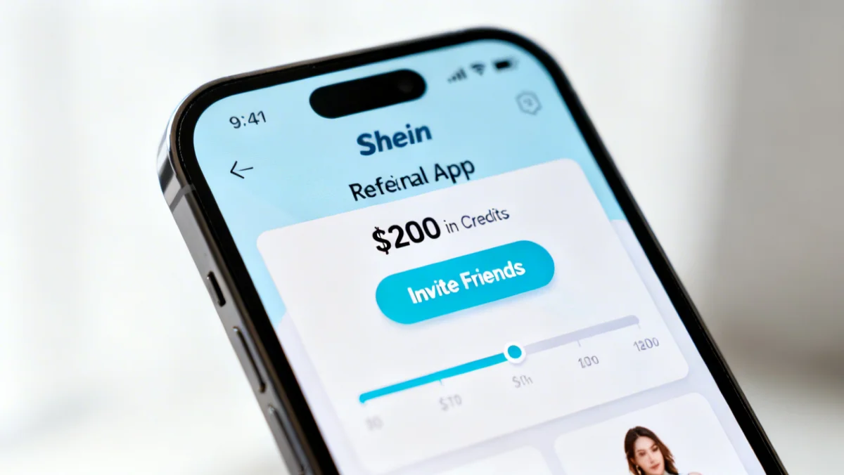 Shein app referral interface showing invite options and credit earnings