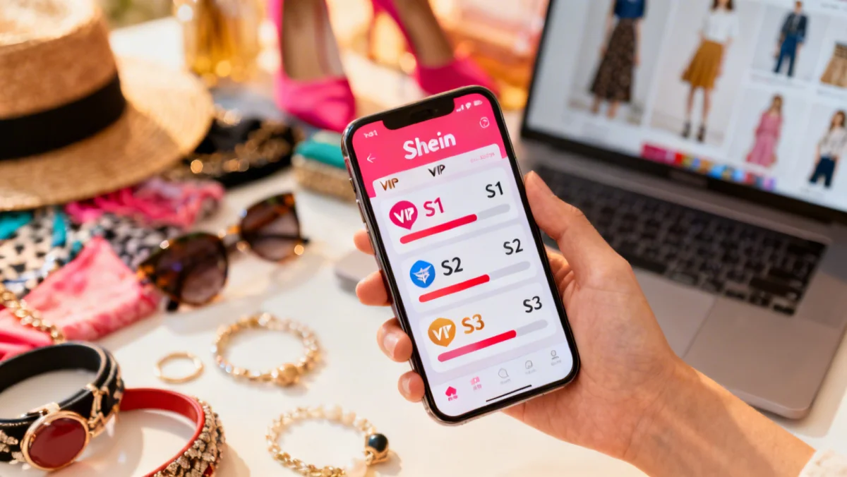 Shein app displaying VIP levels and progress