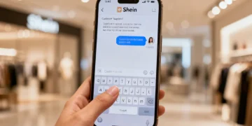 Shein customer support chat interface on a smartphone