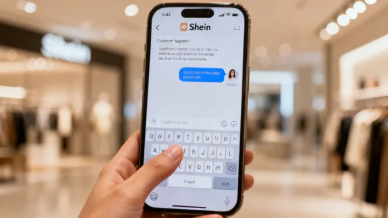 Shein customer support chat interface on a smartphone