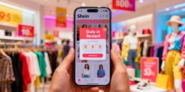 Shein Daily Check-ins interface showing points accumulation and rewards