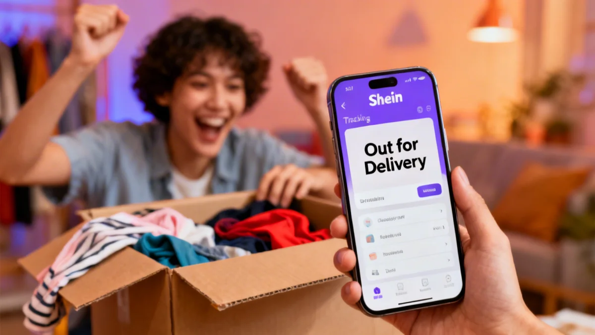 Tracking Shein Express Shipping order on smartphone app
