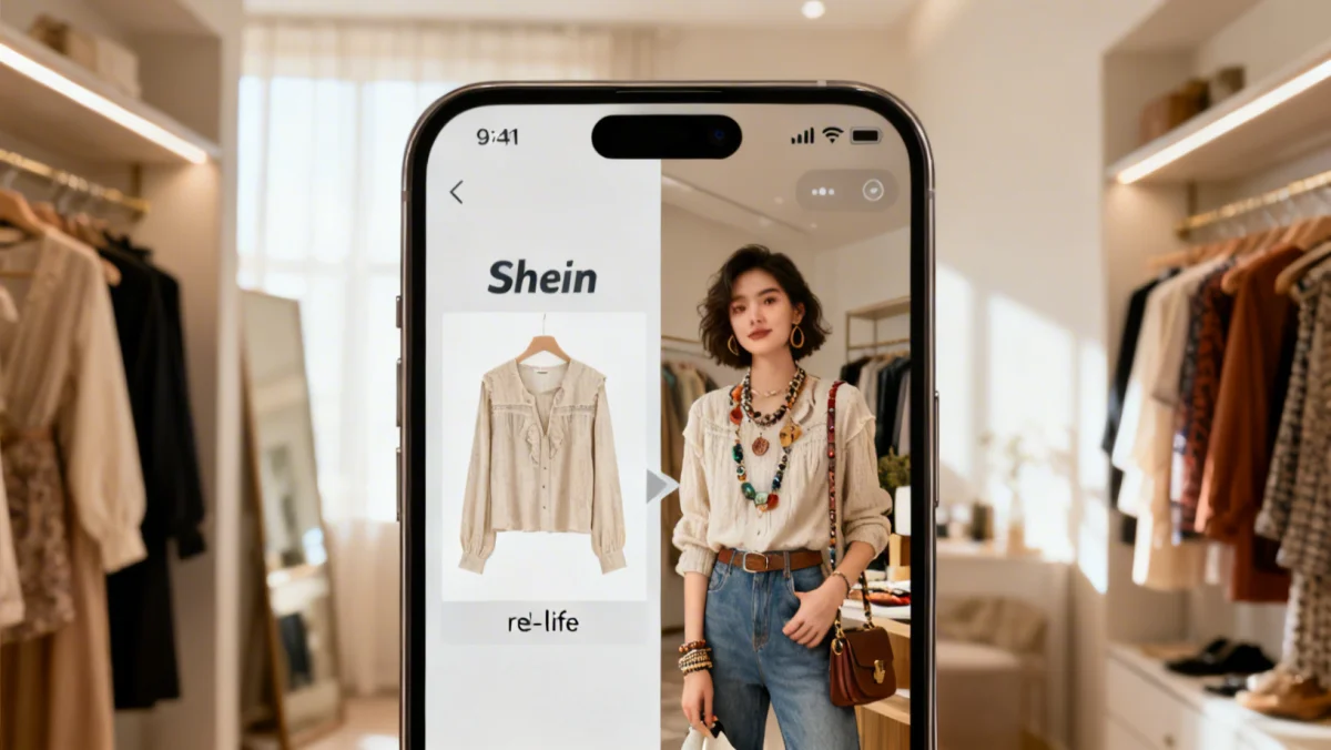 Close-up of a phone showing Shein product vs. real-life styled outfit, illustrating Shein vs. Reality: 6 Styling Hacks to Ensure Your Online Purchases Match Your Expectations by 90% in 2026.