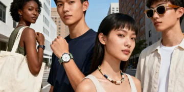 Stylish individuals showcasing sustainable accessories for 2026 US fashion trends