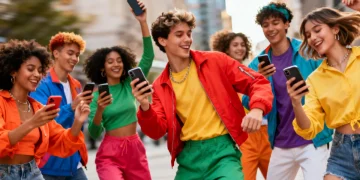 Young people engaging in a TikTok viral fashion challenge in early 2026.