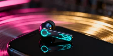 Futuristic wireless earbud representing the future of personal audio and immersive sound innovations.