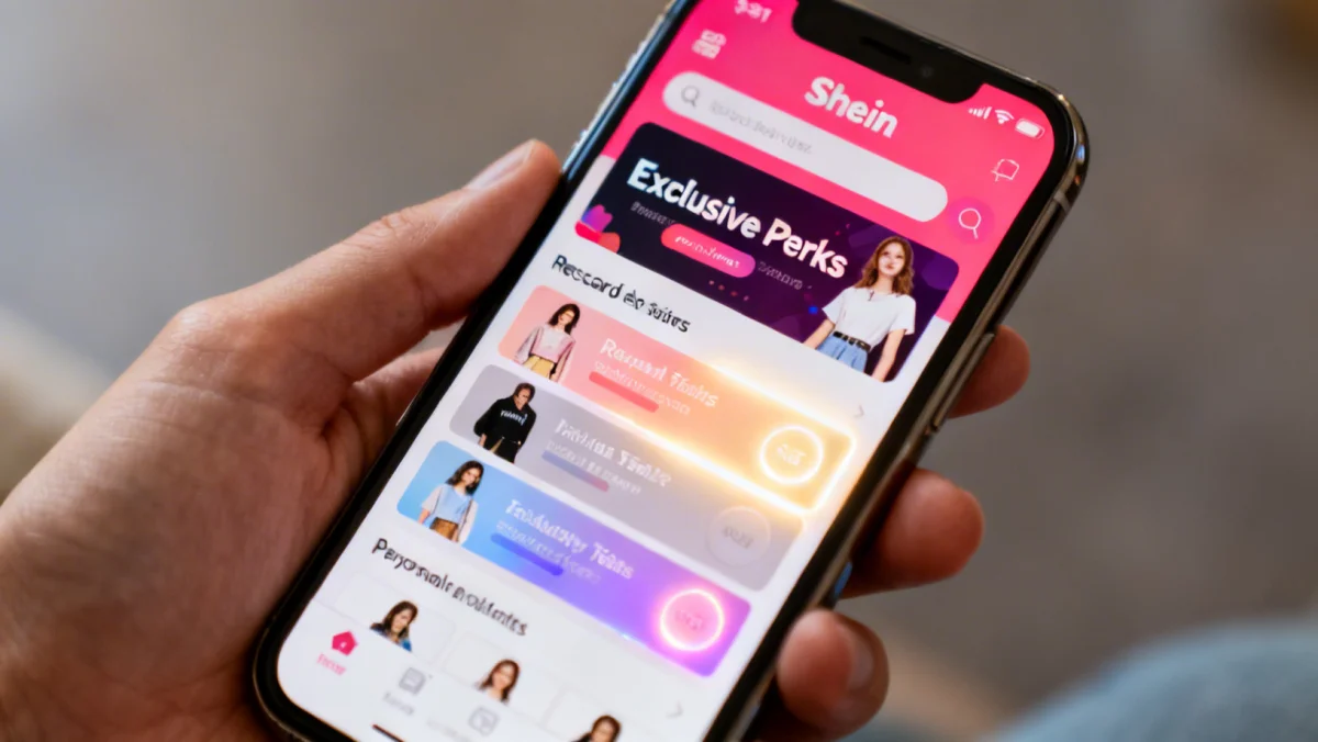 Shein app displaying exclusive loyalty perks and tiered rewards for 2026.