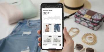 Shein Influencer Program 2026 dashboard showing commission earnings and fashion items