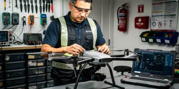 Drone technology pre-flight inspection professional setting