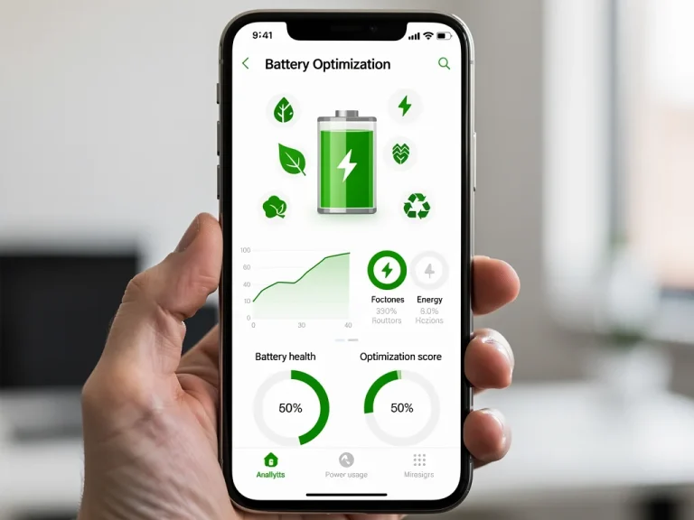 Smartphone battery optimization settings screen showing advanced power management options