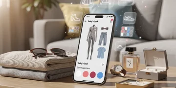 AI Style Assistants in 2026: 3 Time-Saving Benefits AI style assistant app on smartphone showing outfit recommendations in modern home setting